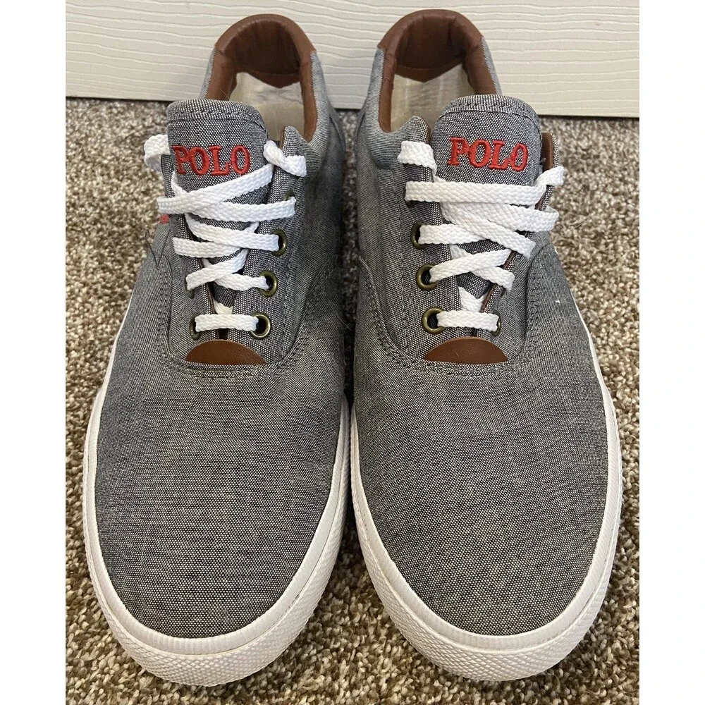 Mens Polo Ralph Lauren Vaughn Canvas Sneakers Gray sz 10D